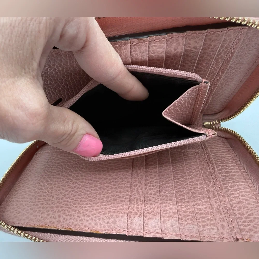 Gucci Interlocking G zip-around wallet - light pink leather + FREE COA! - Picture 6 of 9